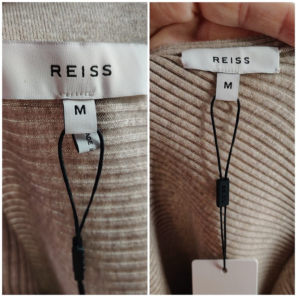 Reiss Lorna Draped Knit Top + Leonora Midi Skirt Set Rib Asymmetric Size Medium - Picture 7 of 16